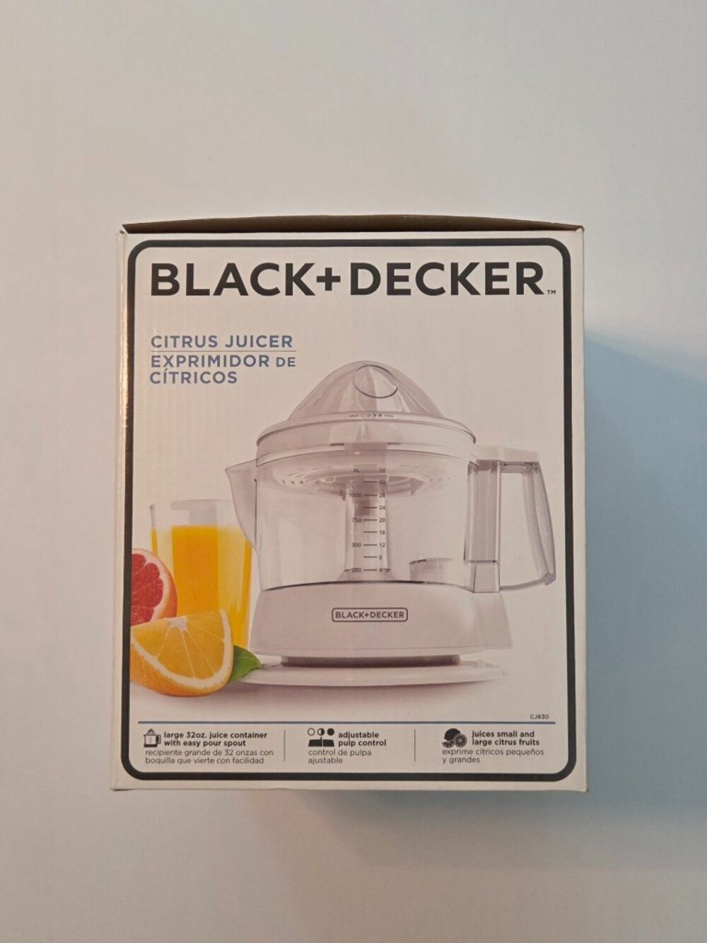 BLACK+DECKER Electric Orange Juicer, CJ650 32 oz, New